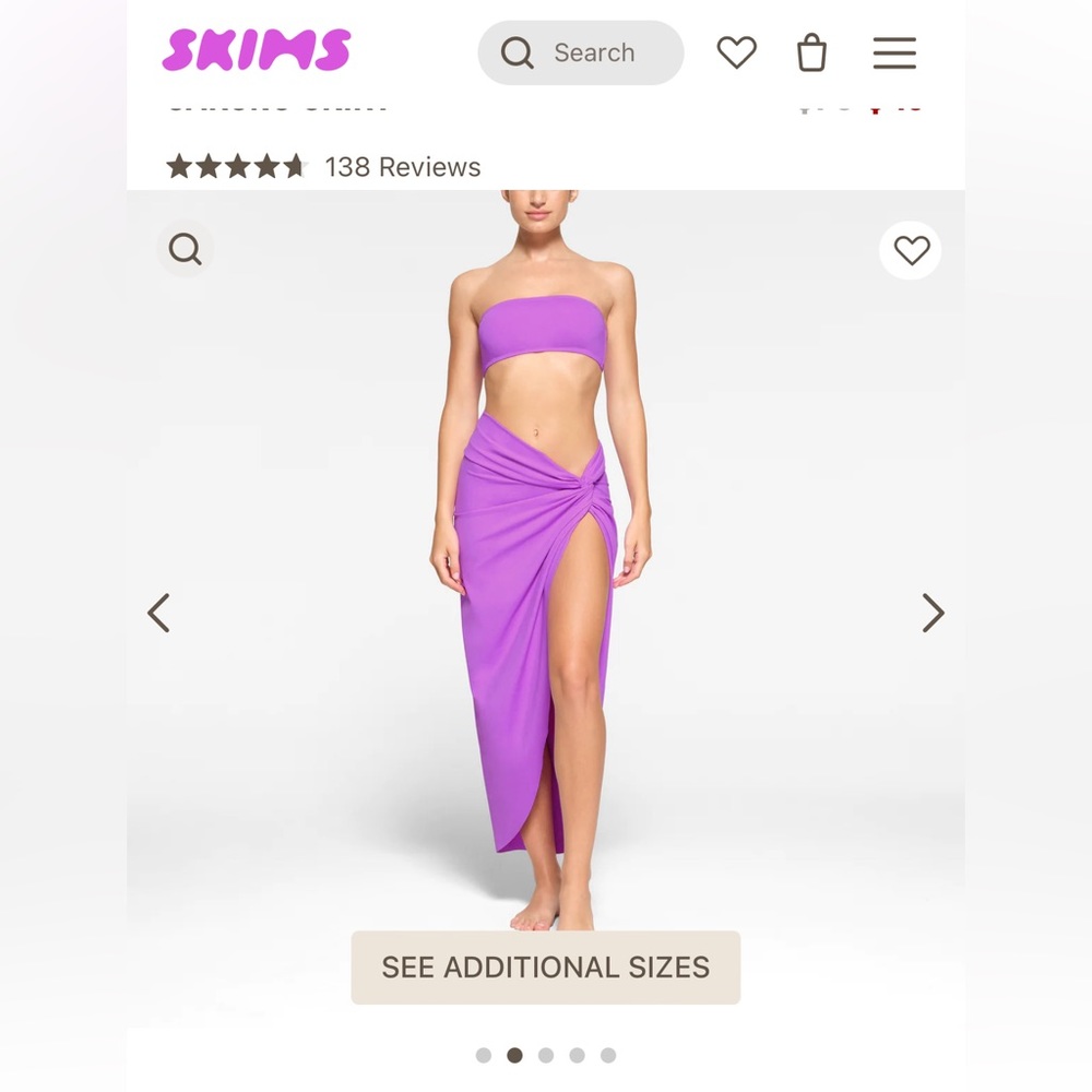Skims limited edition color signature sarong and matching top.